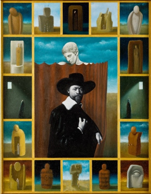 Veritas, olje na lesu / oil on wood, 2001, 30x38 cm